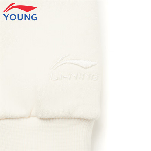 Li Ning children's clothing and children's sweatshirt girls' spring and autumn women's small flower pattern loose versatile top off white 88 160