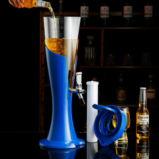 Wine cannon bar KTV beer cannon luminous commercial ice wine bubble barrel beer barrel wine dispenser with icicles 3L D198-1.5 liter red + colorful lights + icicles