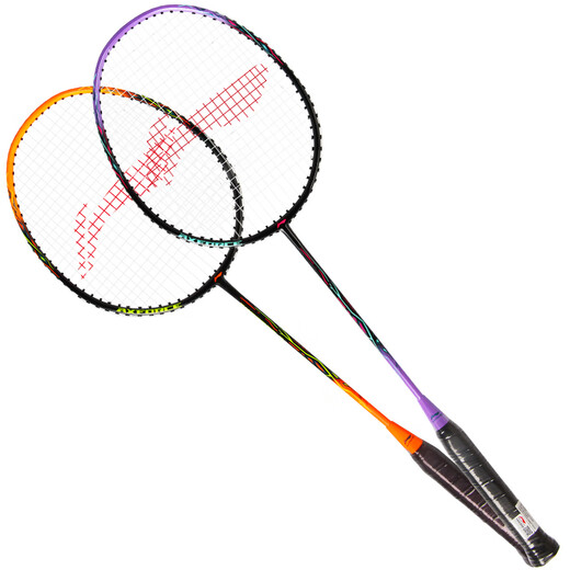 李宁（LI-NING）羽毛球拍雷霆9荧光正橘对拍成品已拉线AYPT701-22