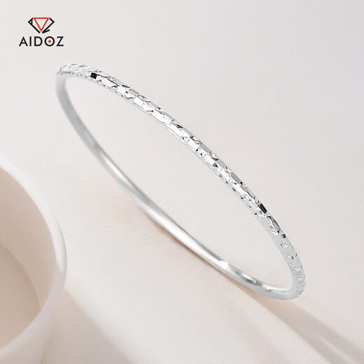 Aido diamond platinum bracelet for women pt950 platinum round bracelet edged plain ring stacked semi-solid thin bracelet inner diameter 56mm weight 7.72g width about 2.5mm