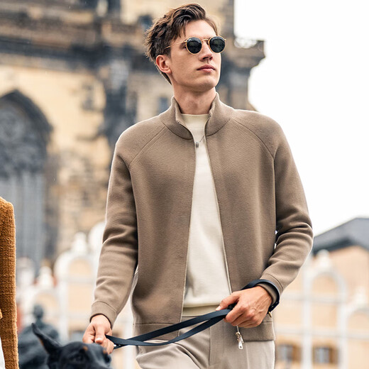 Mr. Cloth Half High Neck Colper Cardigan Cardigan Autumn Men's Rageves Chaqueta Knited Knited YS12352 Birch Green S (165)