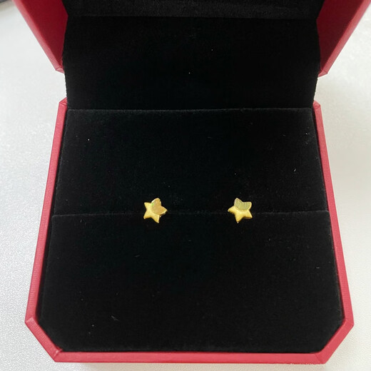 Vatican Old Phoenix Gold Store Style Star Earrings for Women 18K Gold 2024 New Sensitive Hypoallergenic Color Gold Earrings and Earrings A Pair of Star Earrings