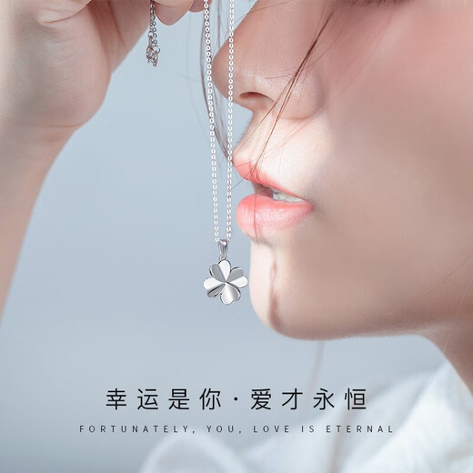 China Gold (CHINA GOLD) four-leaf clover PT950 platinum necklace women's platinum pendant birthday gift for girlfriend and wife platinum four-leaf clover pendant free silver chain souvenir