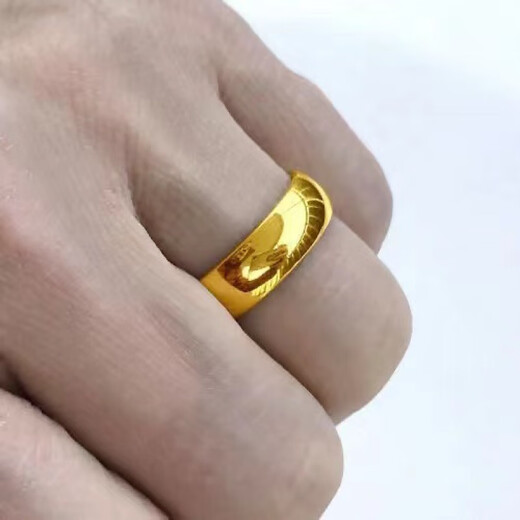 DL 1998 Pang Donglai same style Vietnamese sand gold ring men and women glossy couple wedding ring simple men's large size 10 (recommended 150-170 Jin Jin equals 0.5 kg)