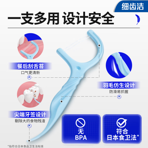 狮王（Lion）细齿洁羽柔护龈双线牙线棒专业牙缝清洁便捷家庭装薄荷味200支