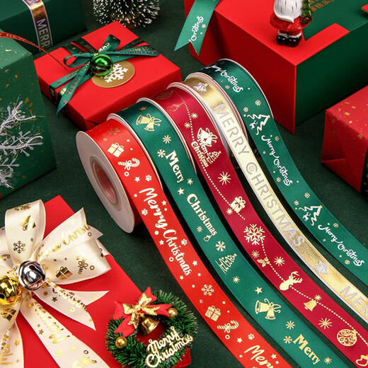 DOROCH Christmas ribbon 6 meters ribbon decoration ribbon gift packaging ribbon party decoration ribbon 2.5cm