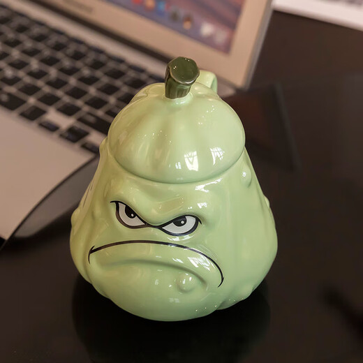 Jidaocook Japanese melon water cup wogua mug for boyfriend boy men ceramic tea cup girl birthday gift for women home Japanese melon water cup 550ml