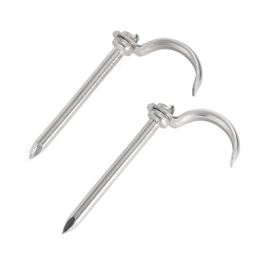 Jinggong (JINGGONG) 4/6 points/1 inch stainless steel water pipe hook hook pipe nail fixing nail PPR/PVC hot melt pipe fixing nail pipe nail stainless steel 4 points/6 points (55 long) (10 pieces) It is recommended to drill holes first