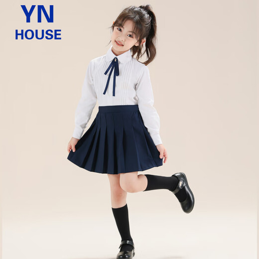 Yinuofang children's shirt white long-sleeved shirt Children's Day performance clothing bottoming shirt girls' shirt chorus T-shirt