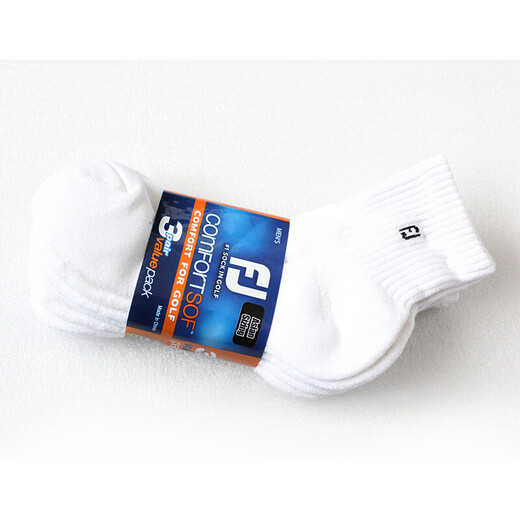 FOOTJOYFootjoy golf socks FJ men and women low socks sweat-absorbing and odor-proof golf sports towel socks 15276-Men's black short three-pair package