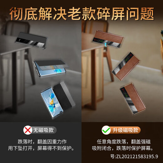 壳潮界【头层牛皮油蜡纹】华为mate70pro手机壳智能休眠真皮mate60pro翻盖60全包防摔mate70商务男保护套 升级磁吸款【复古棕】 华为mate70Pro【镜头全包】