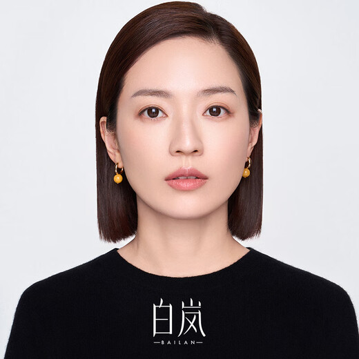 Bailan beeswax earrings for women, 925 silver earrings, design, light luxury, fashionable, elegant, high-end temperament, birthday gift for wife, beeswax earrings (10-10.5mm)