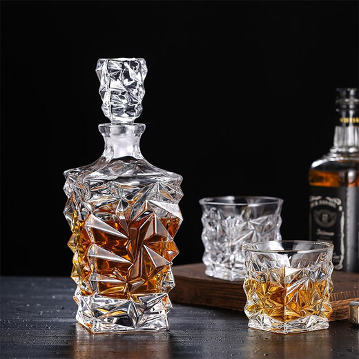 Yitelan Whiskey Foreign Wine Bottle Household Crystal Glass Wine Bottle Red Wine White Wine High-end Sealed Storage Bottle No. 9 Frosted Sealing Plug 730ml