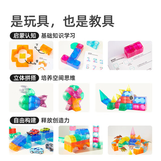Mideer Magnético Juguete Geométrico Partículas grandes tridimensionales Bloques de construcción magnéticos ensamblados y variables-46pcs Decoración del hogar del hogar