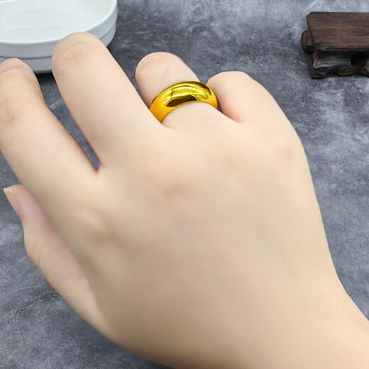 Erxi gold ring for men and women pure gold 999 glossy surface loach back thick thin wall atmospheric fashion trendy gift giving width 1 cm 50g leave a message circle number when placing an order, return and replenish according to the physical gold