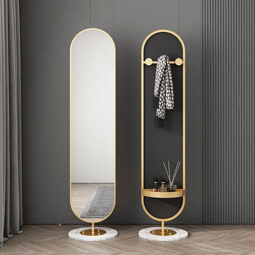 Baiyuda miroir complet de miroir miroir miroir miroir de la gamme de sols de sol pour sol pour les filles de style rotatif de style internet miroir ajusté à cadre blanc + marbre blanc grand rotatif (175 * 40 * 45 autres oui