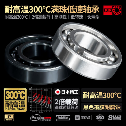 Japan KIF imported high temperature resistant bearing 300 degree full ball full bead bearing 970 kiln car low speed deep groove ball bearing precision rolling ball seal bearing 6206ZZ 6215 full white [high temperature resistance] 75*130*25