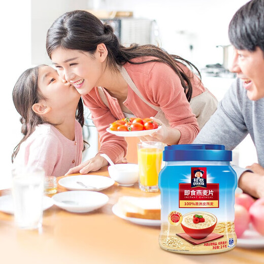 Quake (QUAKER) Instant Oatmeal 1478g/1000g*2 bags of classic original flavor non-cooked oatmeal nutritional meal replacement breakfast cereal original flavor instant cereal 1000g*2 bags