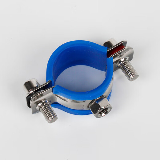 Lihaitun 304 stainless steel pipe clamp fixed pipe bracket with pad steel pipe hoop pipe clamp water pipe clamp pipe buckle clamp 25-27MM with pad welding M8 nut with rubber pad