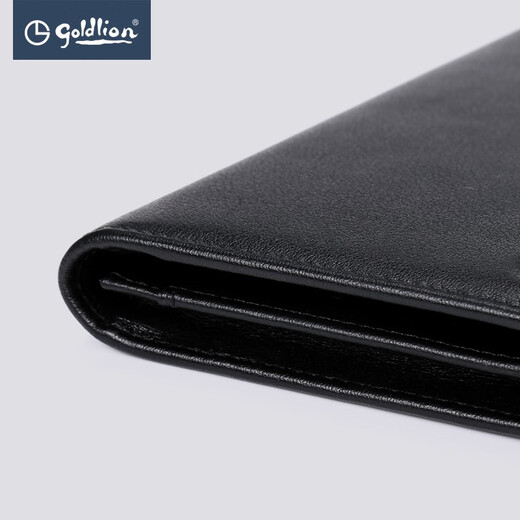 Jinlilai leather goods men's wallet simple long top layer cowhide wallet business card bag light business leather bag merchant shopping mall same style 99K8-Black