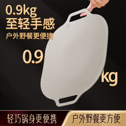 Shining high-quality medical stone baking pan, cassette stove barbecue plate, household barbecue pot, teppanyaki, outdoor camping barbecue plate, non-stick gas medical stone non-stick baking pan: with anti-scalding earmuffs 37cm