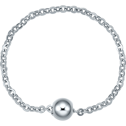 Saturday Fortune PT950 platinum ring for women with small gold bead chain and tail ring B018506 No. 12 birthday gift