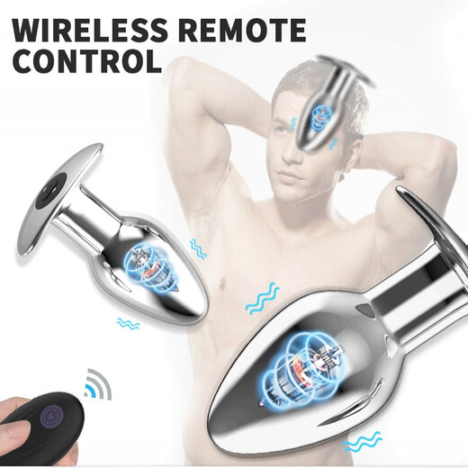 Vertrauliche Lieferung von Hinterhof-Metall-Vibrations-Analplug, kabelloser Fernbedienung, magnetischer Aufladung, Hinterhof-Plug, Sexspielzeug, Outdoor-Ankermodell – Siebenband-Sexspielzeug mit starkem Schock in Größe M für Paare