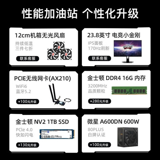 MSI (MSI) Dragon Wide Shield 14. Generation I5/I7/14400 Home Office Game Commerkranter Desktop Computer Host Vollessatz DIY Assembly Komplette Maschinenkonfiguration 1 丨 i3 12100/16g/512g Büro Office Commercial