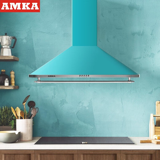 Amka Range Hood European White Retro Range Hood American Cream Style Appartement Small Décharge Petite taille Petit appartement Stove de gaz Set Large Tour d'aspiration Top Type d'aspiration Morning Morning 90 cm de large [Couleur à chaud]