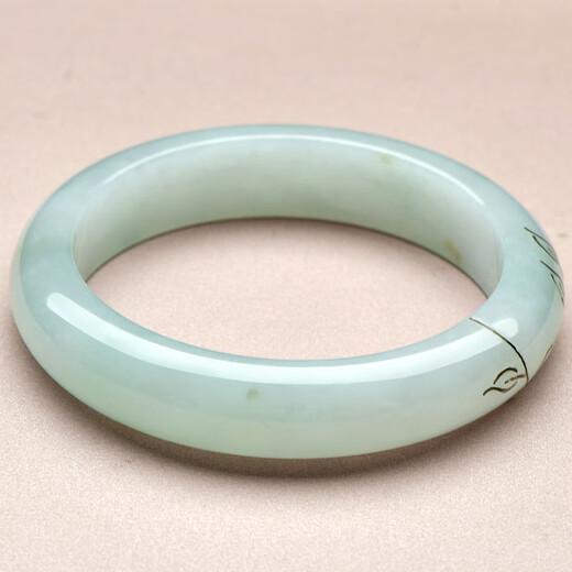 A thousand-year-old jade jade bracelet women's ice-bottom light green carved jade bracelet jade jade with certificate [Two models about 56 mm] QZC6169