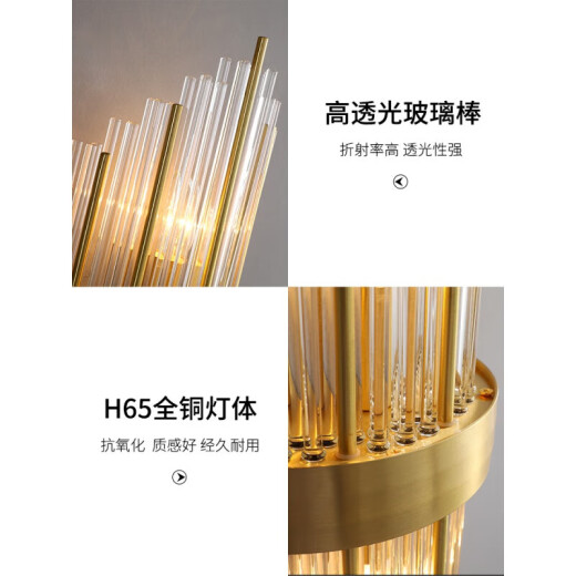mnkuhg all copper light luxury crystal wall light living room background wall aisle stairs lamp modern bedroom bedside lamp atmospheric lamp L B9928-2
