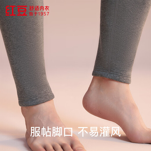 Ropa interior de frijol rojo para hombres plus de terciopelo en espesor en espesor girando collar redonda de protección de frío para personas de mediana edad y ancianos cáñamo profundo gris