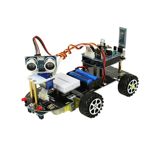 创乐博 arduino 智能小车机器人套件搭配arduino正版主板寻寻迹障避障遥控蓝牙机器人小车 套餐四 含主板