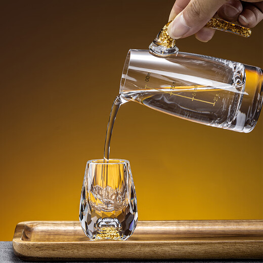 VINOS white wine glass set household small wine cup high-end crystal glass wine dispenser set 10 pots 10 cups wine glasses 10 pots 10 cups + gold foil cup holder gift box