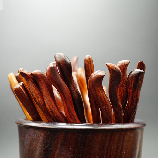 Keyou official style hairpin hairpin wooden hairpin plain hairpin sandalwood hairpin bun hair summer hair straight style