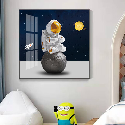 Escuela de ballena Rala de niños Decoración de la sala de astronauta Espacio de dibujos animados de la habitación del niño Dibujo del dormitorio de astronaut
