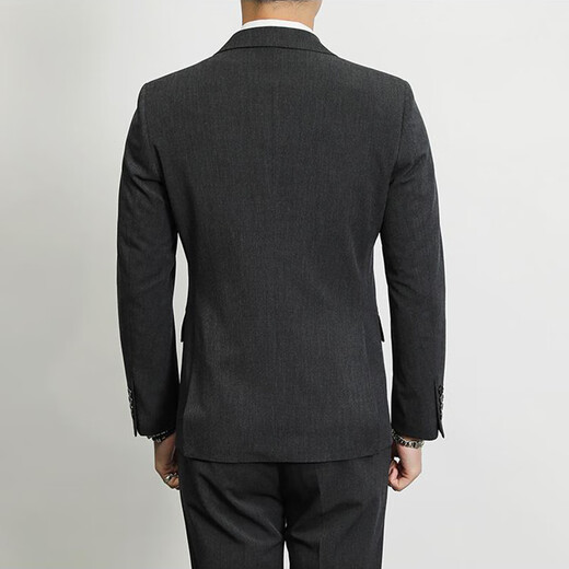 Ayou Fat Suit Men's Business Formal Wear New Groomsman Wedding Suit Professional Commuting Two-piece Dress Black 5XL