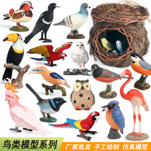 梓嘉福仿真动物模型玩具飞禽鹦鹉老鹰鸵鸟孔雀火烈鸟鸽子翠鸟小摆件 Ox-1421食火鸟