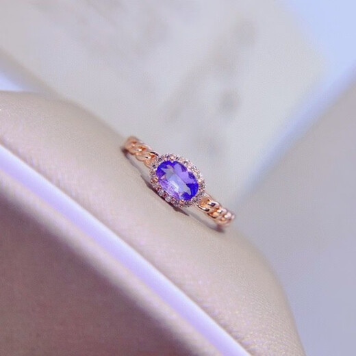 Luxurious, fashionable and sweet S925 sterling silver inlaid with sparkling natural tanzanite fine diamond open ring for women, versatile tanzanite ring with adjustable opening