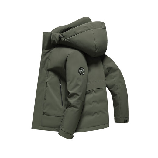 Flying in the Snow Herbst und Winter Neue klassische Business-Casual-Daunenjacke für Herren, einfarbig, vielseitige warme Daunenjacke für Herren, Dschungelgrün|4125 L 175/92A