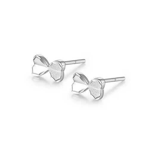 Mengjinyuan platinum earrings PT950 love bow platinum earrings as a birthday gift for girlfriend