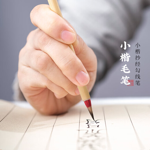Zhou Huchen's brush, fly head, small regular script, five tigers, purple hair, and brushes, scriptures, hairpins, flowers, small regular script, small trumpet pen, hooks, calligraphy. Chen's heart is like water (purple hair) [1.6cm out of the tip] Small regular script [Chinese time-honored brand founded in 1694]