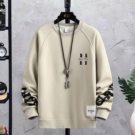 Playboy 13 junior high school student long-sleeved sweatshirt 12-year-old boy handsome autumn and winter style 14 older children 15 teenagers round neck top WE1946 khaki (single sweatshirt) spring style quality 2XL 130-145Jin Jin is equal to 0.5 kg