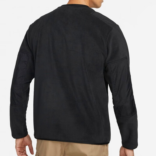Nike (Nike) Sweat-shirt Veste de sweat masculin 2024 Spring and Automne Sportswear Fleece Round Round Neck Pullover DD4855-010 Black XL