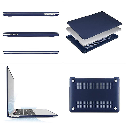 Moseso Apple Ноутбук защитный корпус MacBook Airm2 защитный корпус Pro14/16 Case Solid Color 15m3 темно-синий один случай-Air13.3 (A1466/A1369)