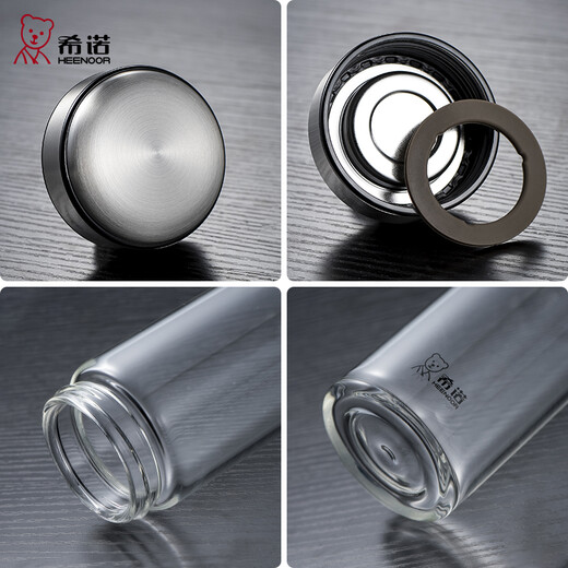 希诺玻璃杯 单层带滤网泡茶水杯男女式便携大容量防暴耐热水晶杯子 XN-6196（530ML 本色）