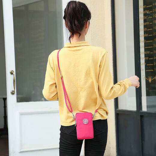 Ye Yu is suitable for 2 zipper mobile phone bag, shoulder bag, crossbody bag, arm bag, women's casual small bag, large capacity, mobile phone, money, keys, sports, black #2 zipper