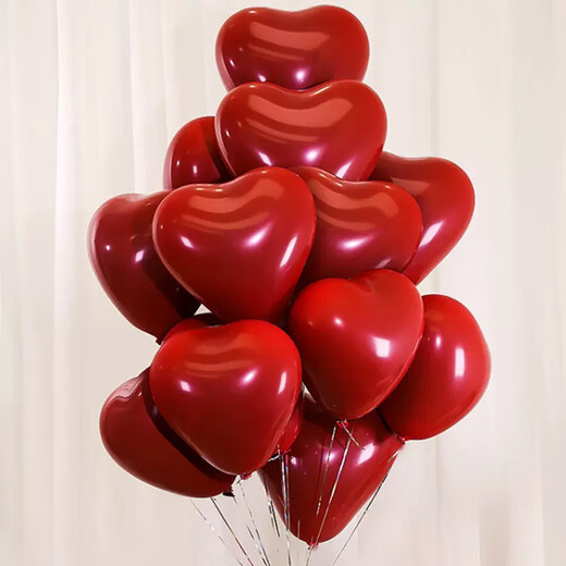 Zhenxi Globos de boda de bodas Red Amor Roble Propuesta de boda Propuesta de la sala de bodas Decoración de bodas de interior Confesión de la confesión de doble capa Balloones de amor 50 [Cilíndrico de aire + cinta]