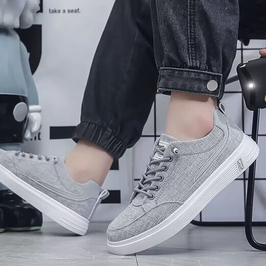 Zapatos de lienzo de trabajo zapatos para hombres viejos zapatos de tela de verano para hombres zapatos de mesa de moda para hombres versátiles versátiles de tablero casual x8899 gris 40