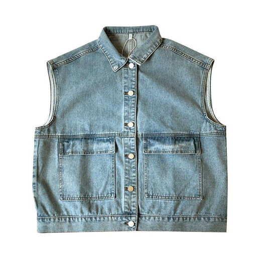 Sleeveless vest workwear denim vest girlfriend ins student punk loose bf style internet celebrity horse clip jacket trend SN0703 9901# blue [collect priority shipment] M Recommended 100-115Jin [Jin equals 0.5 kg]